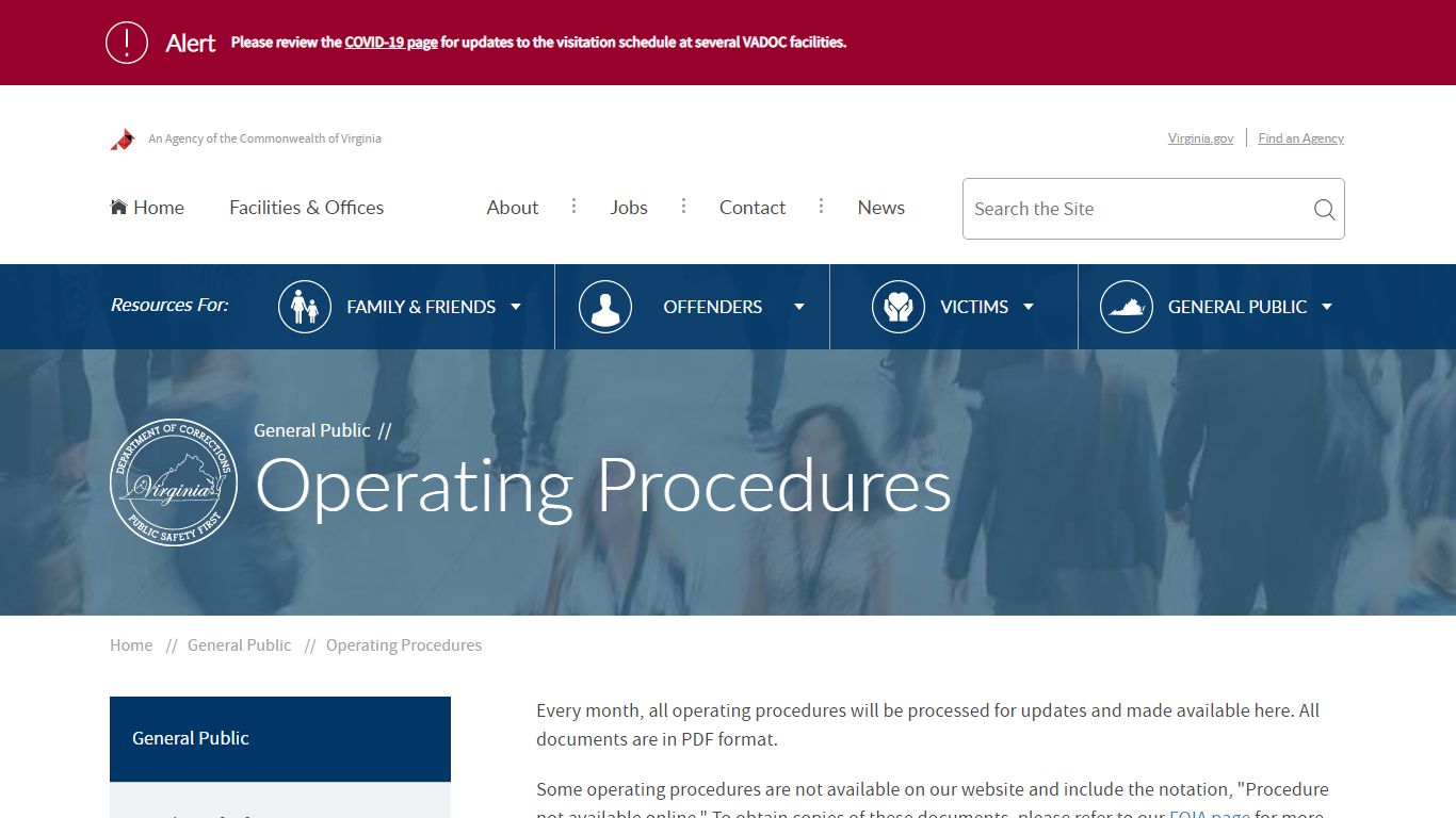 Operating Procedures — Virginia Department of Corrections